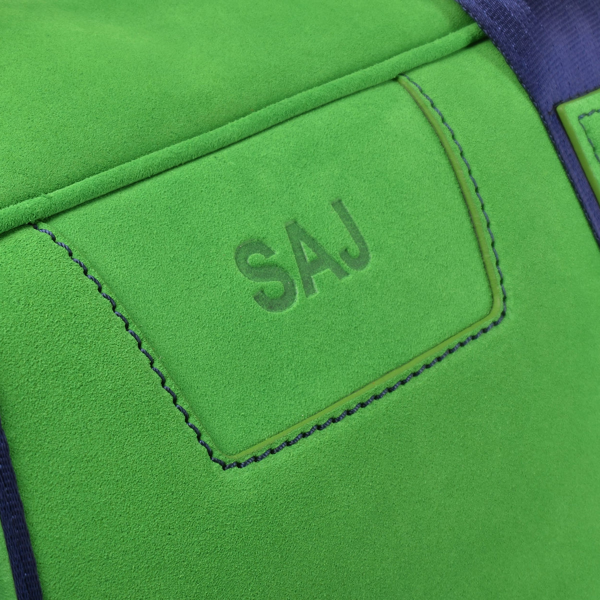 tuscan suede gto holdall lime initials
