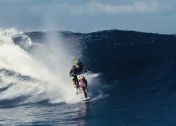 Going Where No Bike Has Gone Before: Surfing on Dirtbike in Tahiti