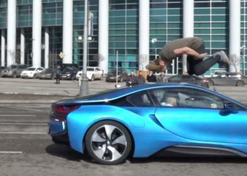 Stuntman Front Flips Over BMW i8
