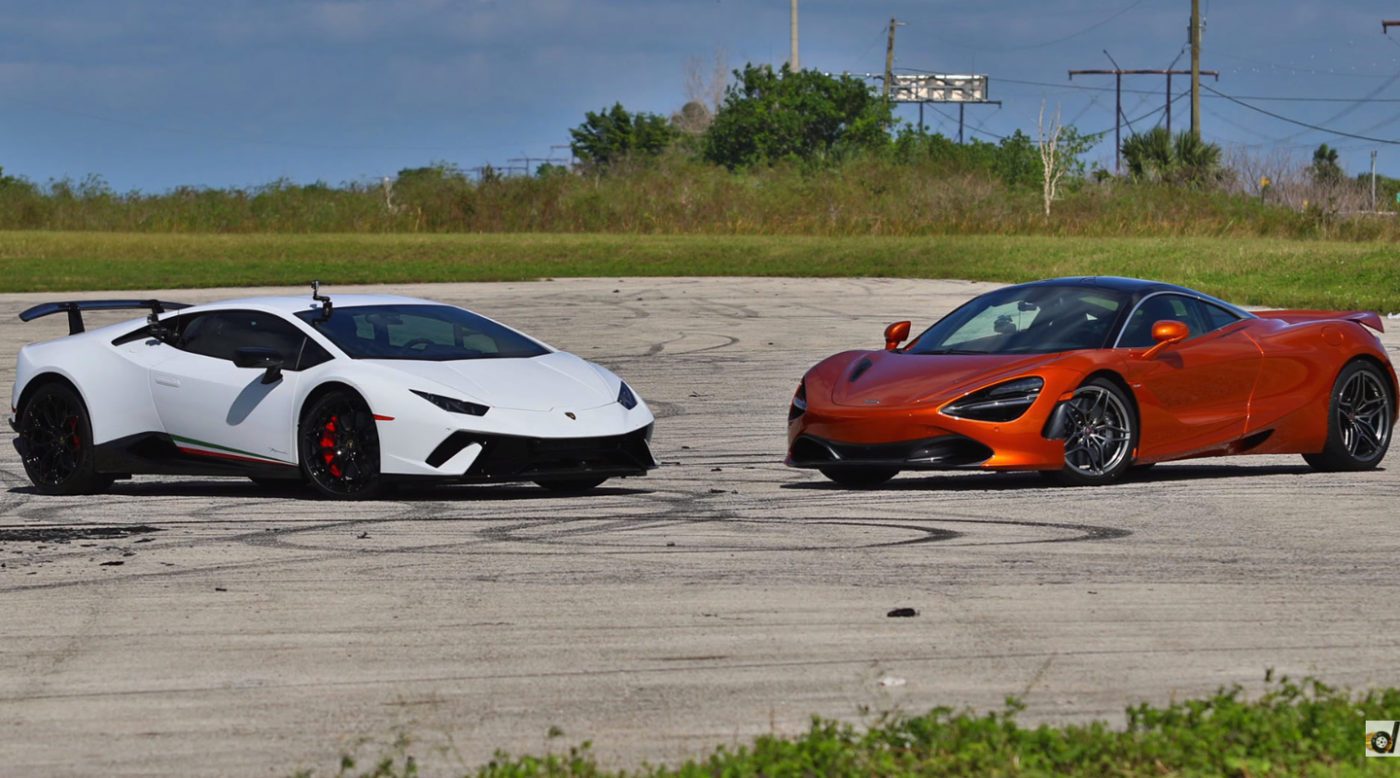 Lamborghini Huracan Performante Races McLaren 720S