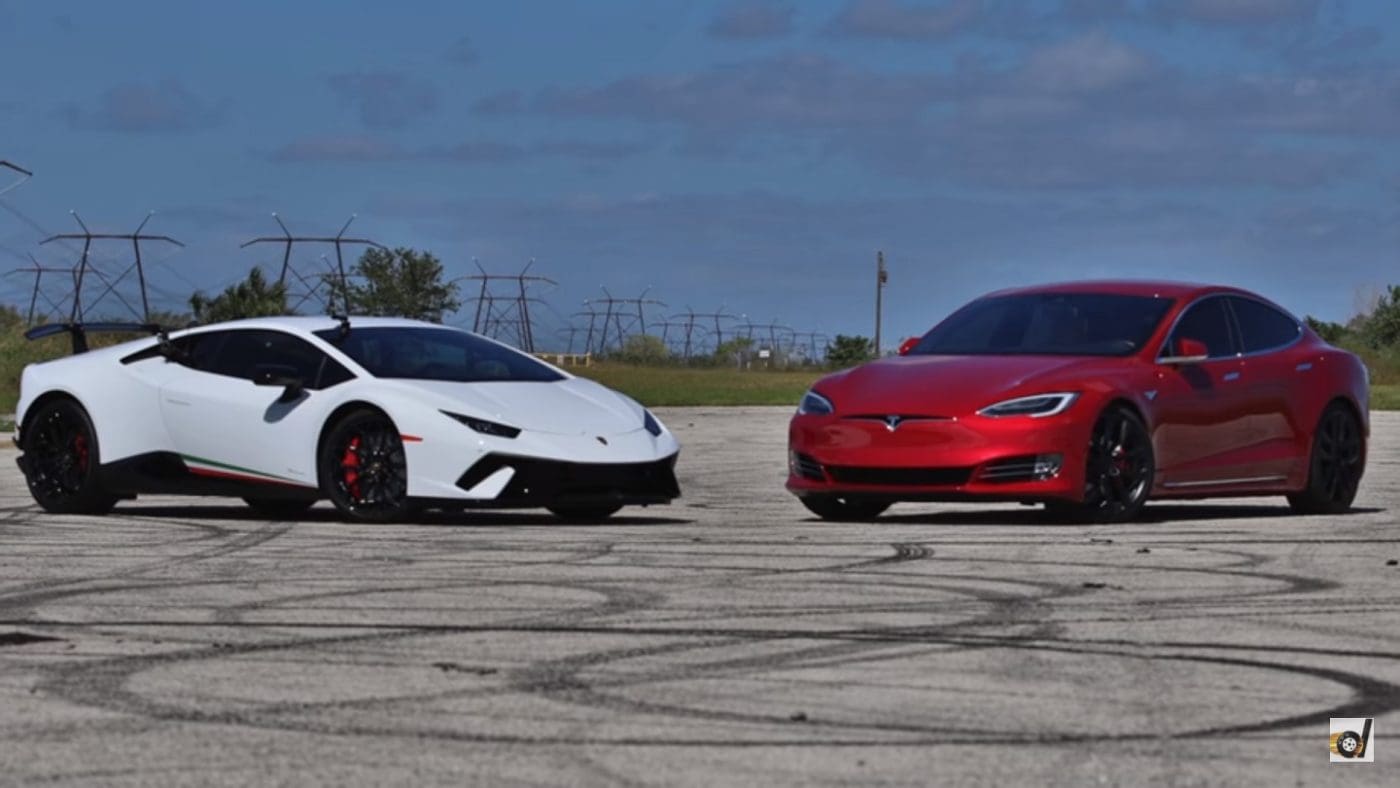 Lamborghini Huracan Performante vs Tesla Model S P100D