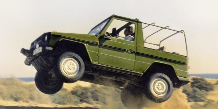 Mercedes-Benz “G” model from model series 460, open vehicle. Photograph from 1979.