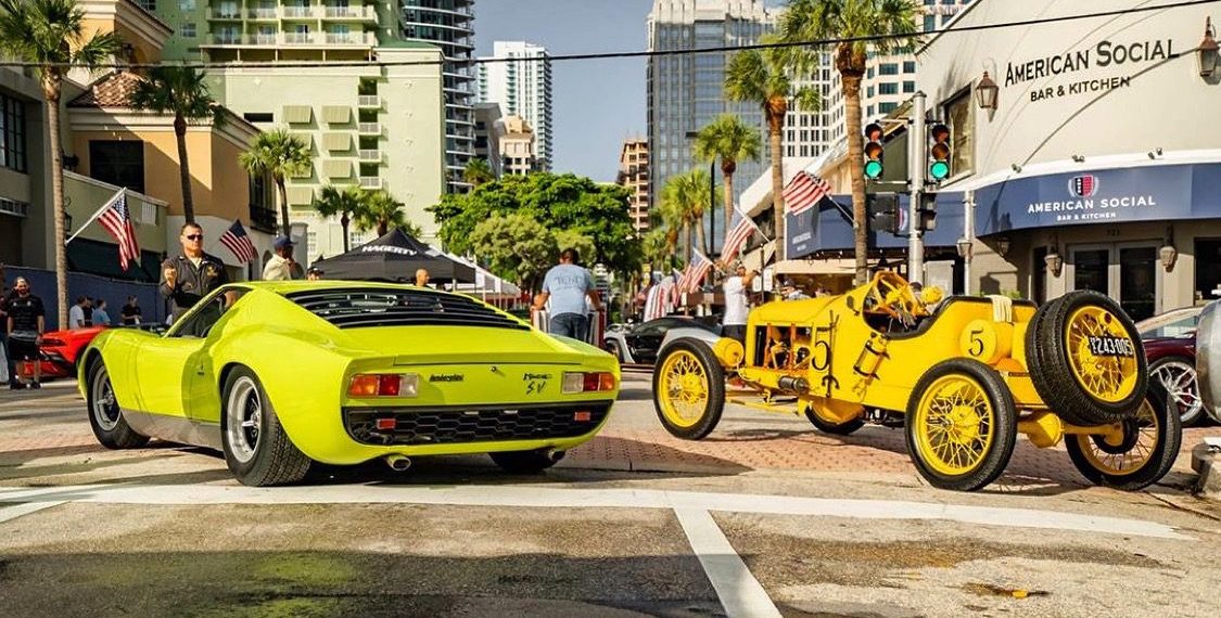 Lamborghini Miura and Classic Race Car