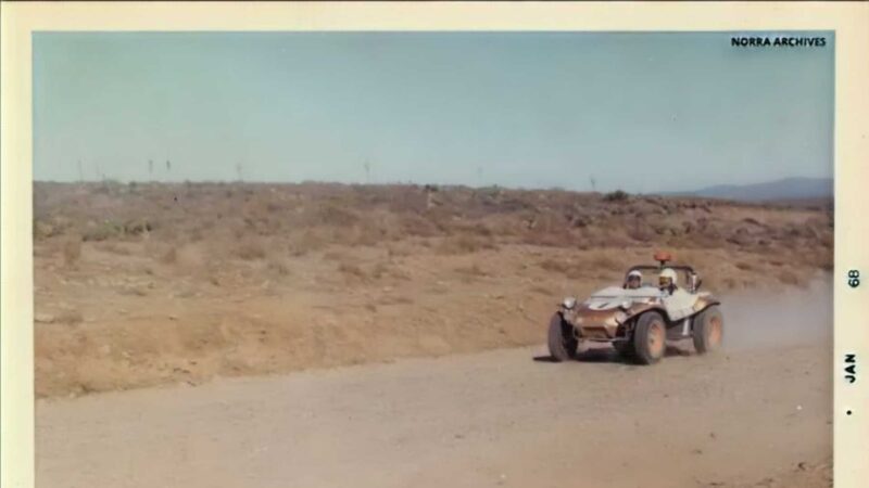 bruce meyers behind the wheel of goldi his personal meyers manx racecar. this year s entries pay tribute to this sensational racecar norra archives