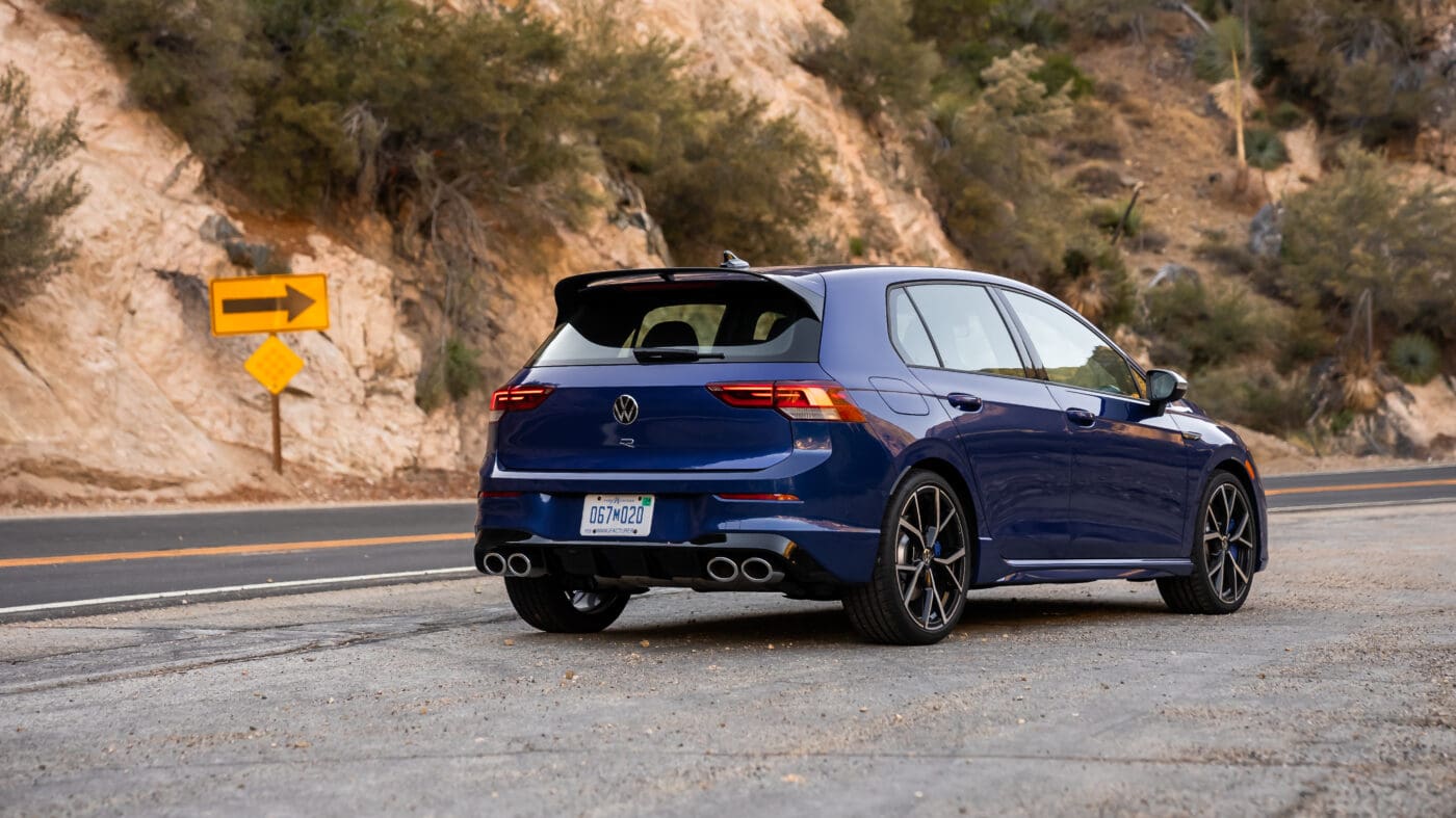 A photo of a Volkswagen Golf R parked outdoors.