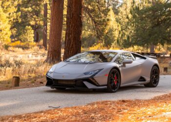 An image of a Lamborghini Huracan Tecnica parked outdoors.