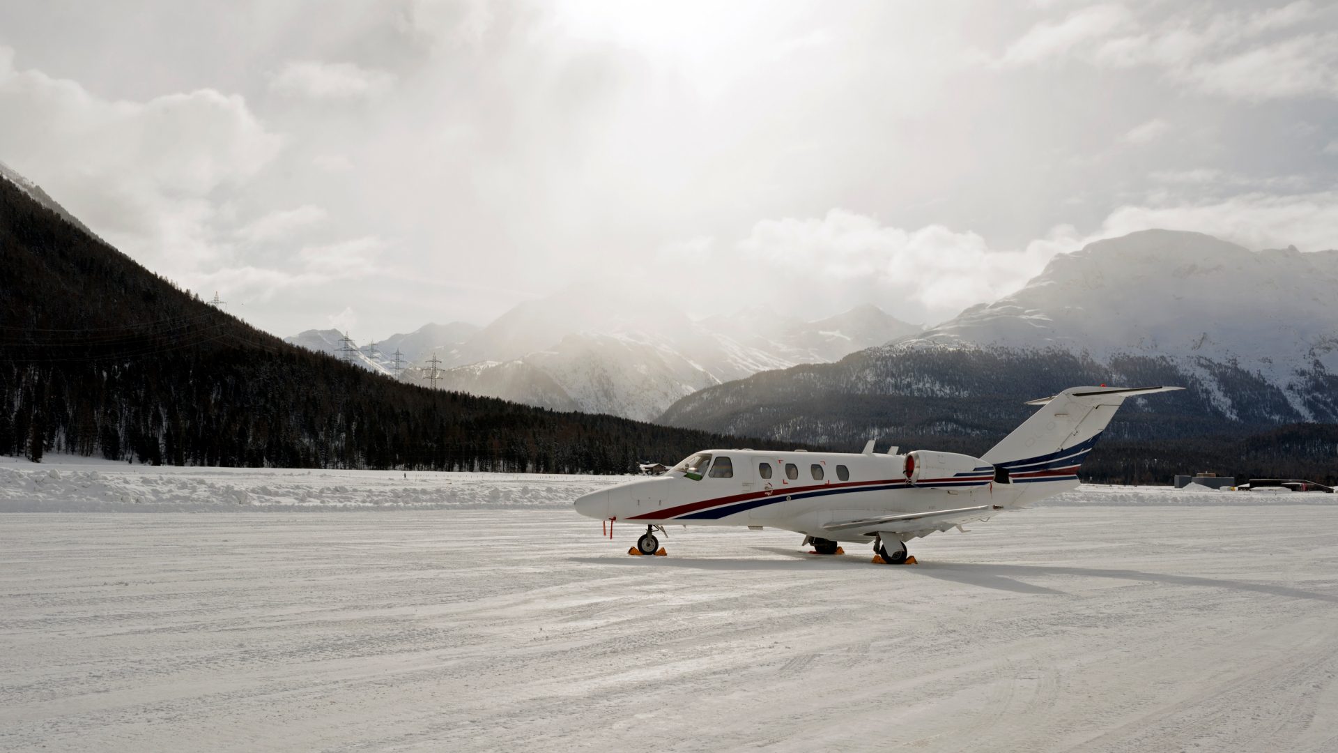 JA Jets on runway snow
