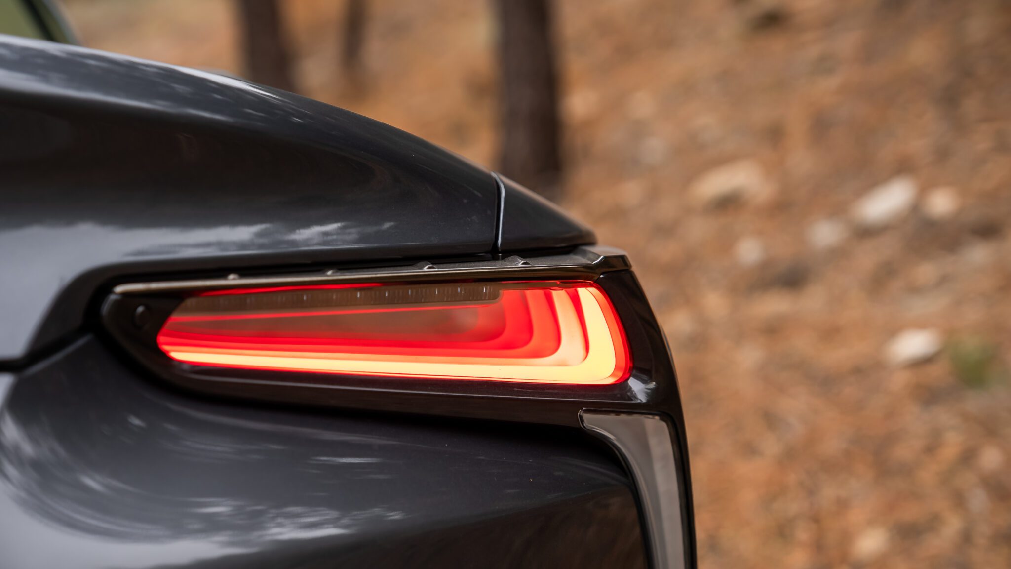A close up photo of a car's tail light.