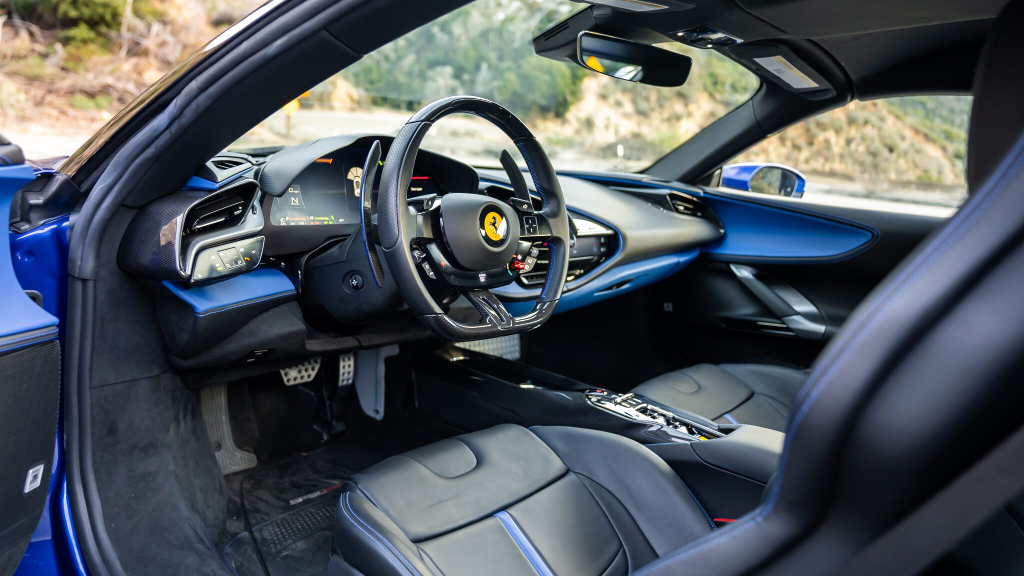 An image of the Ferrari SF90 Spider's interior.