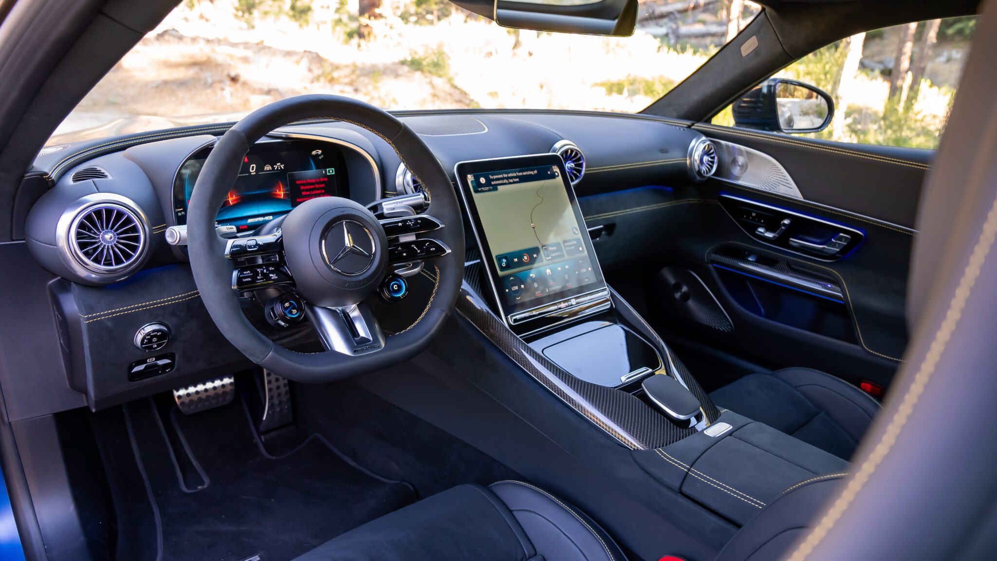 A shot of a car's interior.