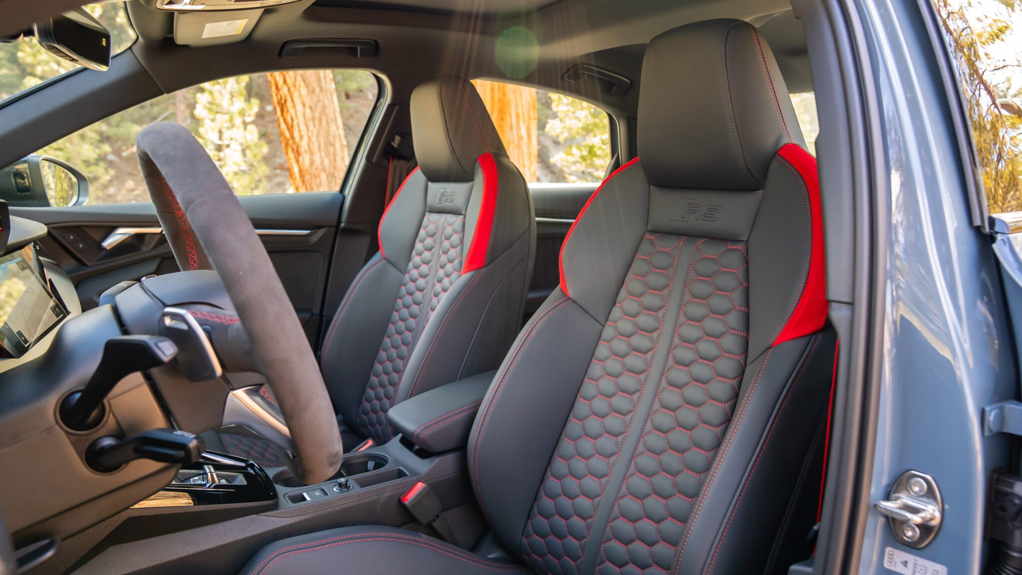 A shot of a car's interior.