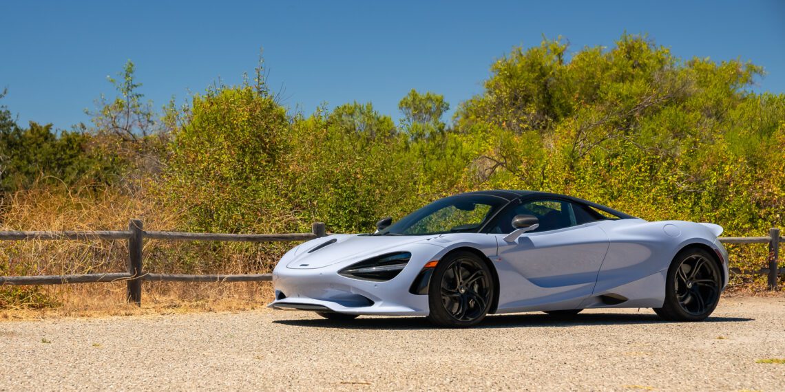 An image of a McLaren 750S Spider parked outdoors.