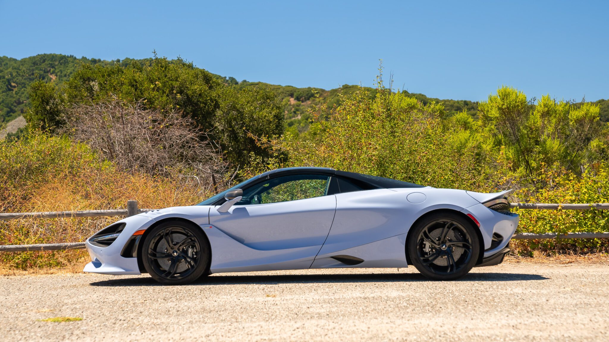 An image of a McLaren 750S Spider parked outdoors.