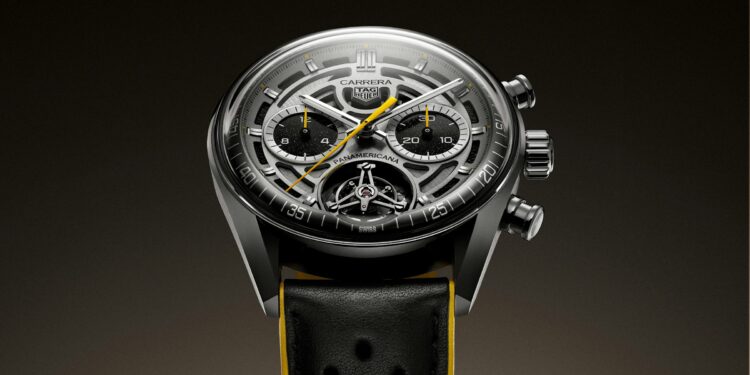 An image of a TAG Heuer Carrera Chronograph Tourbillon x Porsche Panamericana.