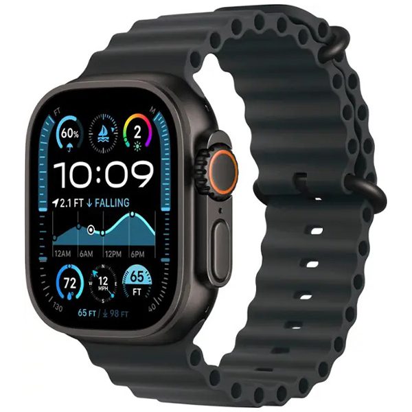 The duPont REGISTRY smart watch with a black band displays health metrics like a graph, heart rate, and step count. The time reads 10:09. With its black bezel featuring an orange accent, this watch promises style and functionality. Look for the biggest savings on Black Friday 2024!