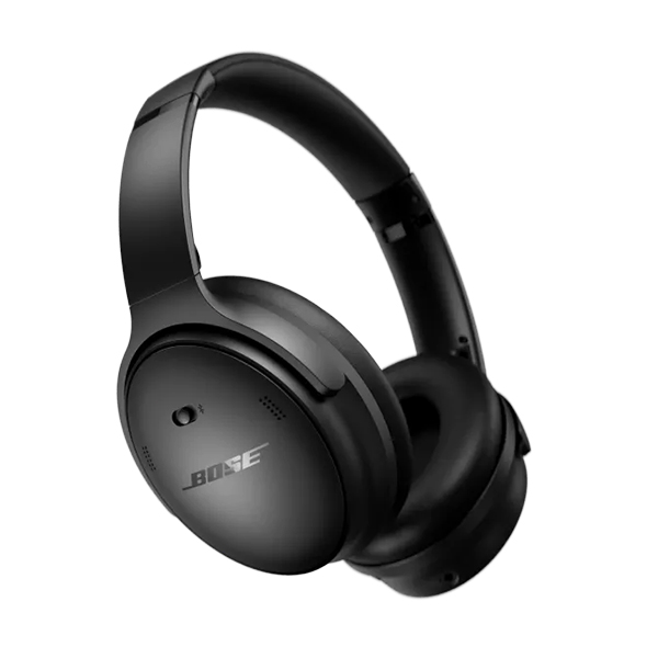 Black Bose over-ear wireless headphones on a white background, perfect for duPont REGISTRY's biggest savings during Black Friday 2024.