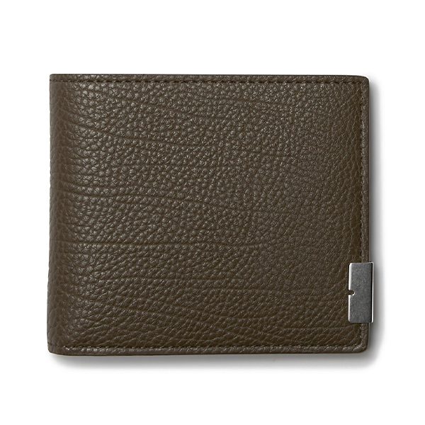 A closed brown leather wallet with a textured surface and a small metal corner accent, perfect for those seeking style and sophistication. Don't miss out on the biggest savings during the duPont REGISTRY Black Friday 2024 event.