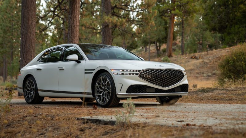 An image of a 2024 Genesis G90 parked outdoors.