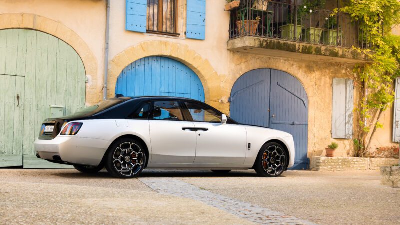 An image of a silver Rolls-Royce Ghost Series II parked outdoors.