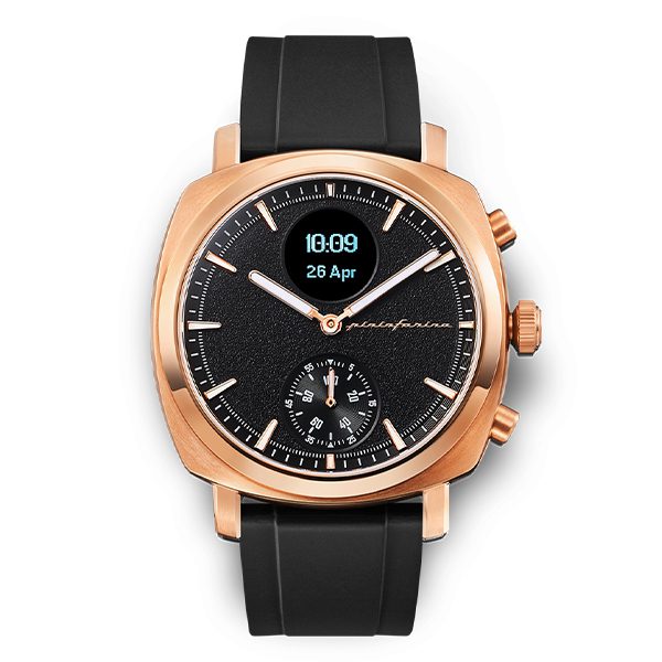 Top Picks: This sophisticated smartwatch, featuring a black strap and a gold-toned case, beautifully displays the time (10:09) and date (26 Apr). With analog hands and a subdial, it’s the perfect blend of modern technology and classic style. Don't miss this Black Friday 2024 must-have.