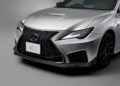 Front view of the 2025 RC F Final Edition Lexus, showcasing a bold grille, sharp headlights, and sporty design against a neutral background.