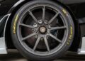 Close-up of a car wheel with a multi-spoke alloy rim and Pirelli P-Zero tire from the intense McLaren P1 GTR. The brake disc and caliper are visible behind the rim, echoing its track-only hypercar pedigree.