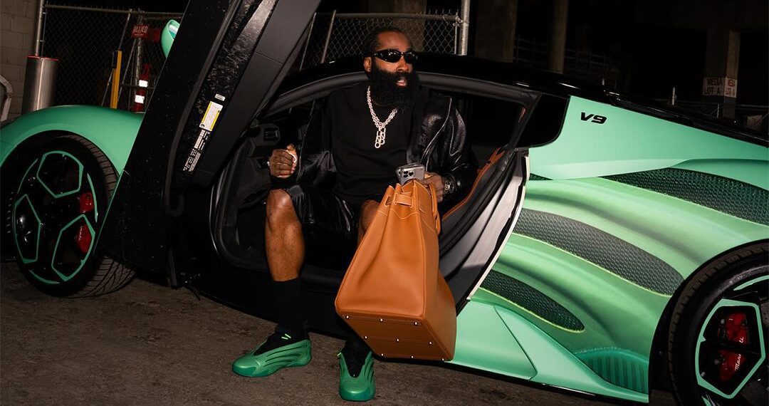 James Harden Promotes His New Sneaker Release With A Matching Maserati MC20