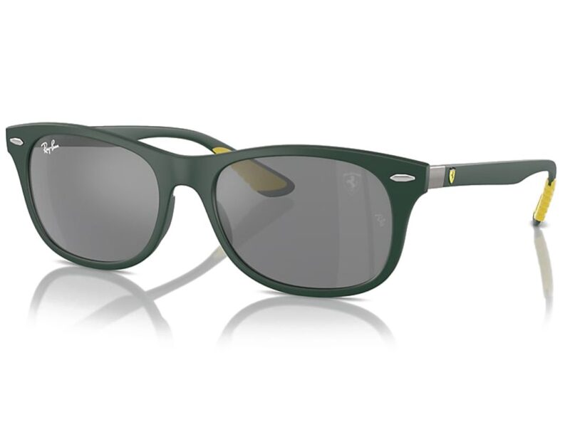 Celebrate St. Paddy's Day with these chic green sunglasses, featuring dark lenses and yellow temple tips. A small logo graces the frame, while a shield emblem on the side captures an exclusive Wheels x Wardrobe vibe.