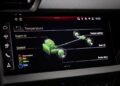 Car dashboard display showing temperature status for engine oil, coolant, torque splitter, gear oil, and brake discs with a 3D drivetrain diagram.