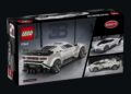 LEGO and Bugatti unite to celebrate the iconic Centodieci with set 77240, featuring a stunning white Bugatti sports car model displayed on the box, complete with images from different angles and signature Bugatti branding.